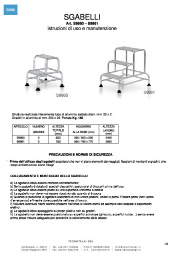 Scala doppia salita in alluminio 4+4 gradini. - Prodotti - Tecnotelai -  Arredamento industriale - Mobili per ufficio