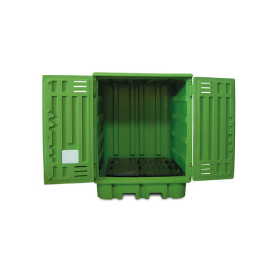Box in polietilene ecologico per 4 fusti. Verde