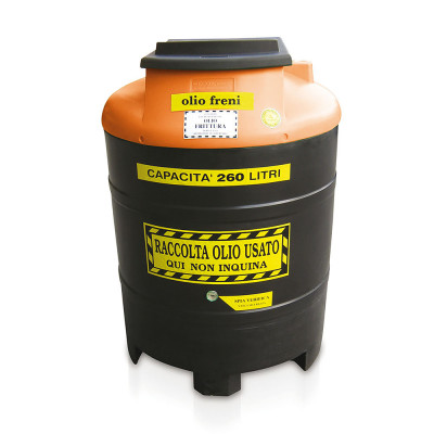0825NA Container for collecting oily emulsions diameter 800x1100H. Black-orange.