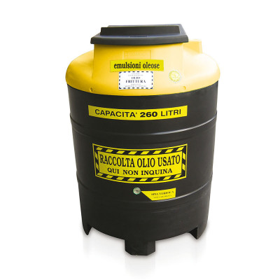 0825NG Container for mineral oil collection diameter 800x1100H. Black-yellow.