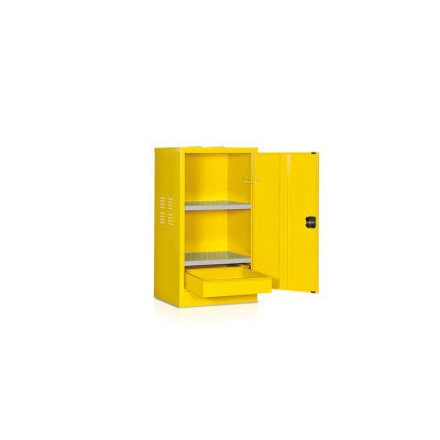 Cabinet for paints and solvents, 2 shelves mm. 530Lx500Dx1000H. Yellow.