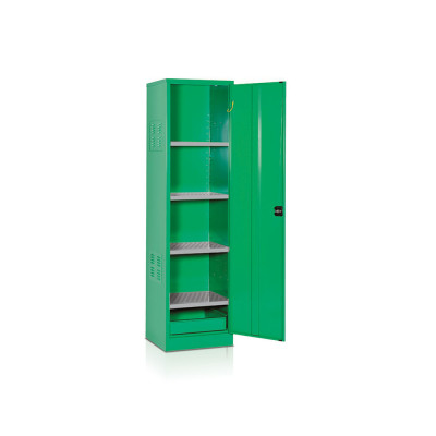 Cabinet for pesticides 4 shelves mm. 530Lx500Dx2000H. Dark green.