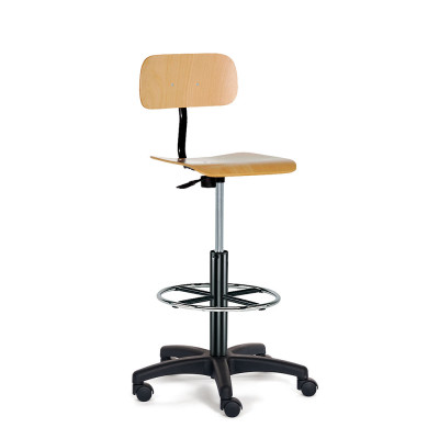 Stool with beech backrest 550/810H.