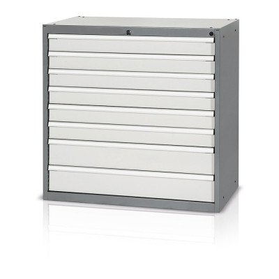Tool cabinet with 8 drawers mm. 1023Lx600Dx1000H. Dark grey/light grey.