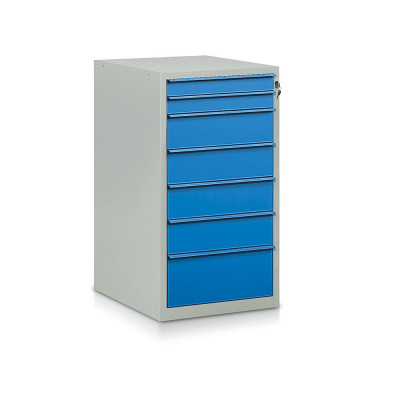 Tool cabinet with 7 drawers mm. 550Lx665Dx1000H. Grey/blue.
