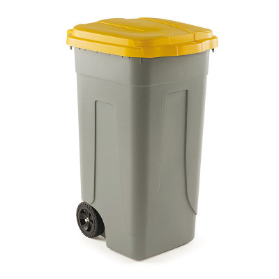 0712G Grey bin yellow lid mm. 490Lx540Dx850H.