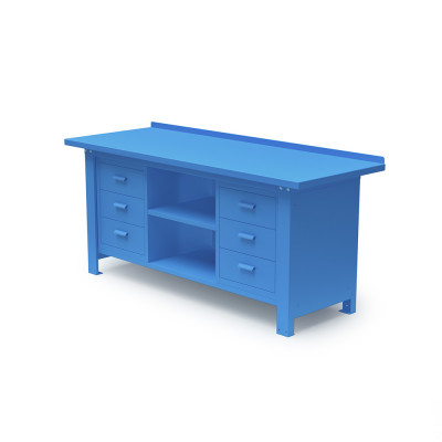 Panelled top with top in sheet metal mm. 2000Lx670Dx860H. Blue.