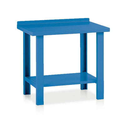 Bench with top in sheet metal mm. 1000Lx750Dx885H. Blue.