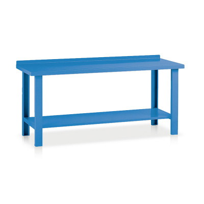 Bench with top in sheet metal mm. 2000Lx750Dx885H. Blue.