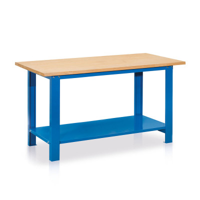 Bench with wooden top mm. 1500Lx750Dx880H. Blue.