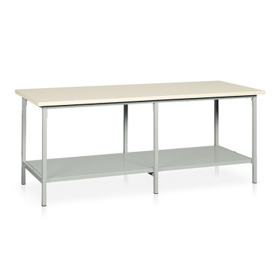 Table with laminate top and undermount mm. 2000Lx800Dx800H. Grey.