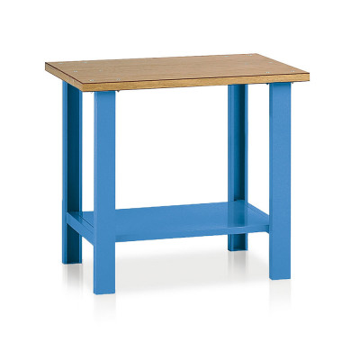 Bench with wooden top mm. 1000Lx750Dx900H. Blue.