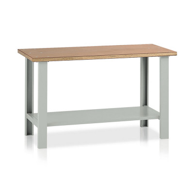 Bench with wooden top mm. 1500Lx750Dx900H. Grey.