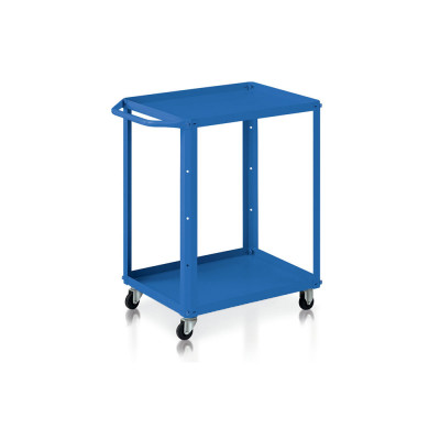 Trolley 2 trays mm. 710Lx450Dx780H. Blue.