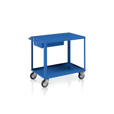Trolley 2 trays, 1 box mm. 1040Lx600Dx865H. Blue.