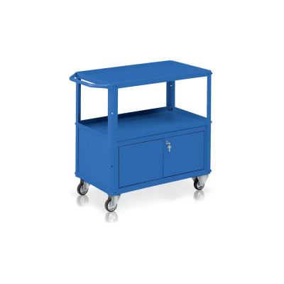 Trolley, 3 trays, 1 chest mm. 910Lx450Dx810H. Blue.