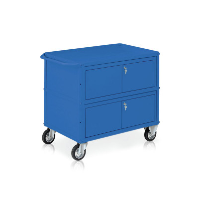 Trolley, 3 trays, 2 chests mm. 1040Lx600Dx865H. Blue.