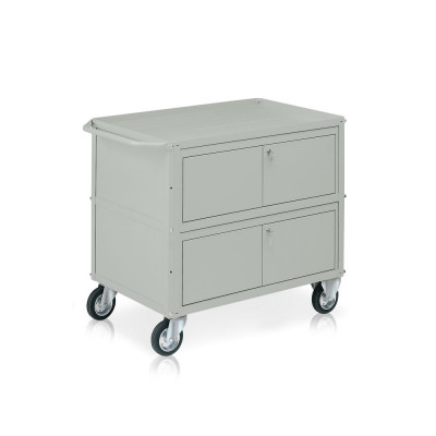 Trolley, 3 trays, 2 chests mm. 1040Lx600Dx865H. Grey.