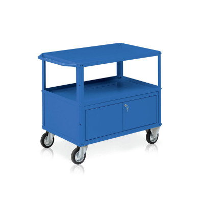 Trolley, 3 trays, 1 chest mm. 1040Lx600Dx865H. Blue.