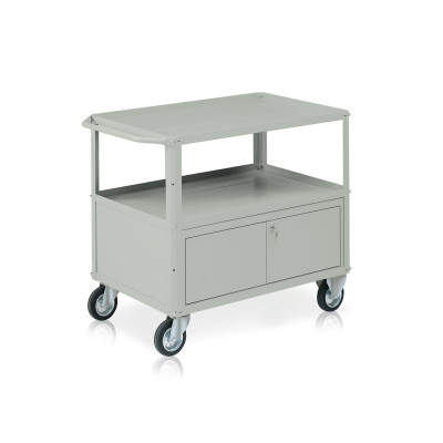 Trolley, 3 trays, 1 chest mm. 1040Lx600Dx865H. Grey.