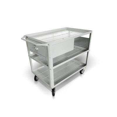Trolley 3 trays, 1 drawer BL362 mm. 1040Lx600Dx865H. Grey.