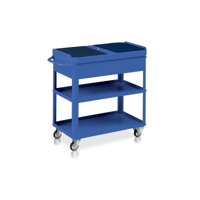 Trolley 2 trays, tool cabinet mm. 920Lx478Dx875H. Blue.