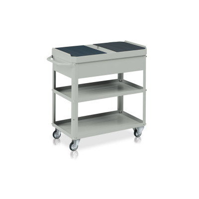 Trolley 2 trays, tool cabinet mm. 920Lx478Dx875H. Grey.
