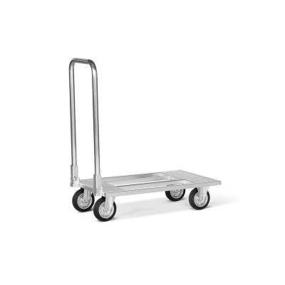 Folding handle trolley, open mm. 755/1060Lx460Dx175/905H. Galvanised.