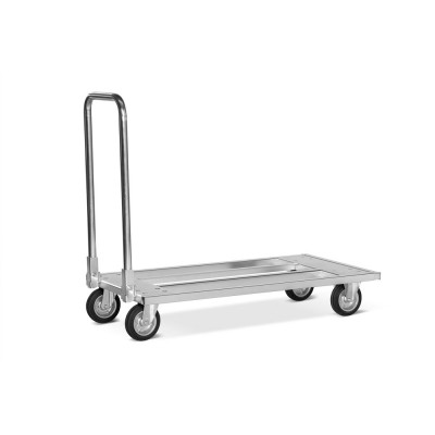Folding handle trolley, open mm. 1030/1330Lx530Dx180/910H. Galvanised.