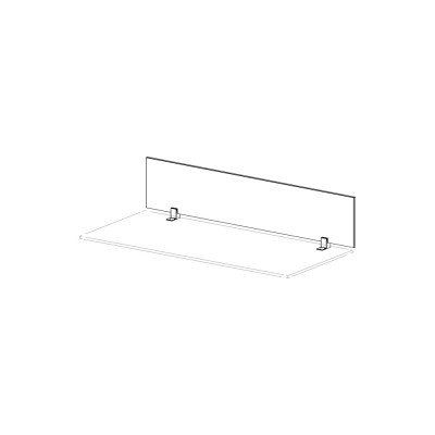Privacy panel for Vaniglia opposed desk of mm 1800, in white melamine. Sizes: mm 1800Lx18Dx385H.