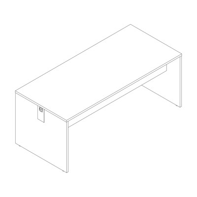 Melamine desk with sides, white. Sizes: mm. 800Lx800Dx745H