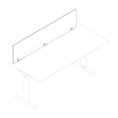 Front panel in white melamine for desk of mm. 800. Sizes: 640Lx18Dx410H mm.