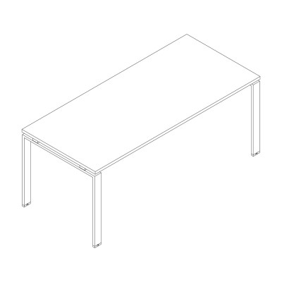 Melamine desk with U legs. Sizes: 1400Lx800Dx745 mm.