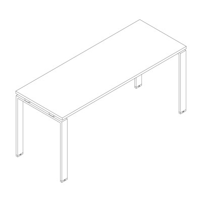 Service table in melamine with U legs. Sizes: 800Lx600Dx745H mm.