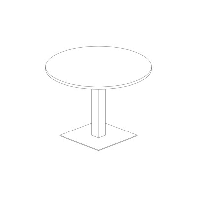 Tavolo tondo mm 1050x745h. Bianco/Noce