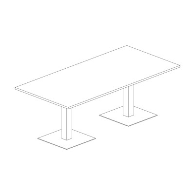 Tavolo mm 2100x1000x745h. Alluminio/Bianco