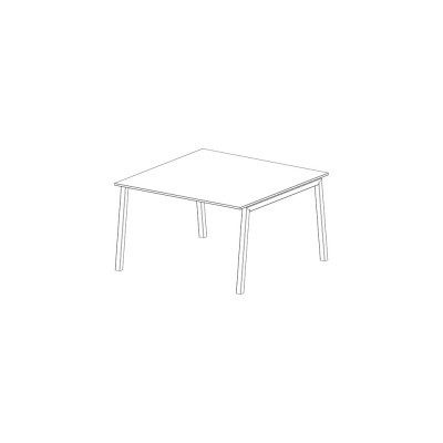 Tavolo quadrato mm 1250x740h. Bianco/Rovere