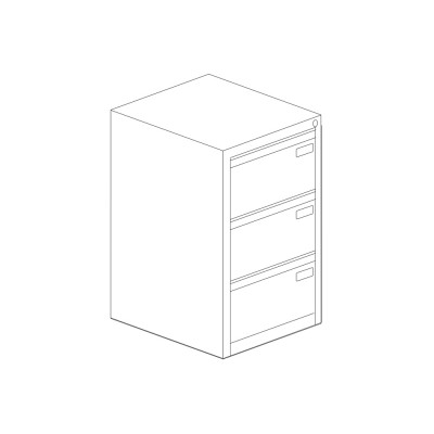 Metal classifier 3 drawers grey. Sizes: 460Lx630Dx1049H mm.