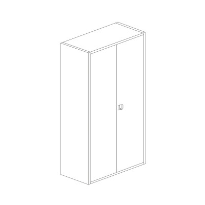 Metal cabinet with hinged doors white. Sizes: 1000Lx450Dx2000H mm.