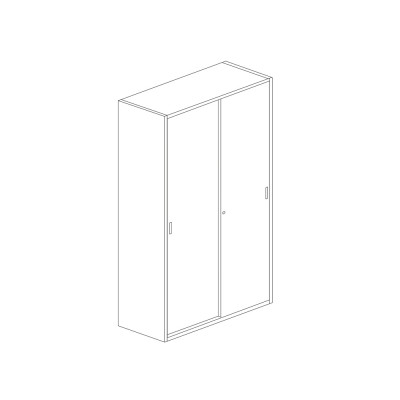 Metal cabinet with sliding doors white. Sizes: 1200Lx450Dx2000H mm.