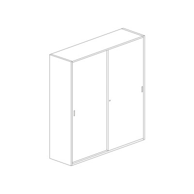Metal cabinet with sliding doors white. Sizes: 1500Lx450Dx2000H mm.