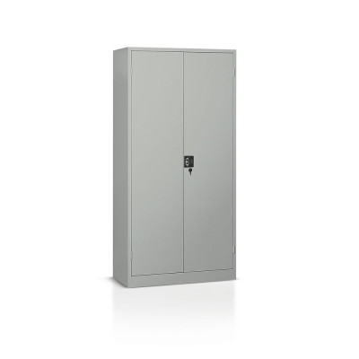 Hinged doors cabinet and 4 shelves mm. 1000Lx400Dx2000H Grey.