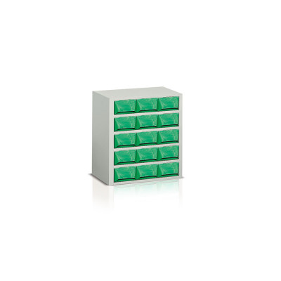 Drawer unit with 15 drawers mm. 456Lx325Dx496H. Grey.