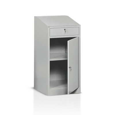 Desk cabinet with 1 adjustable shelf and 1 drawer mm. 600Lx500Dx1110/1230H. Grey.