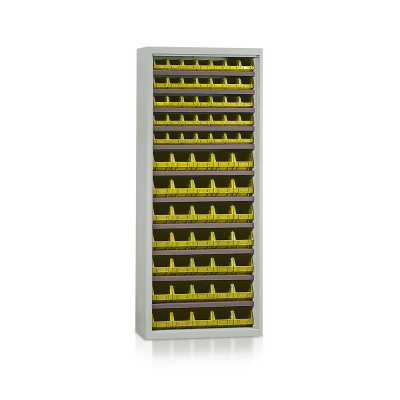 Shelf with 70 containers yellow mm. 840Lx270Dx2000H.