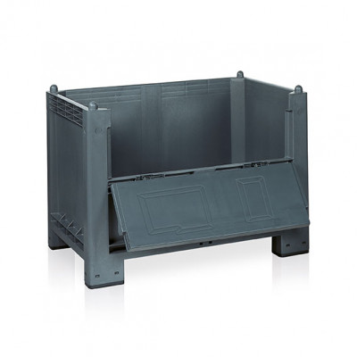Container polypropylene with door mm. 1200Lx800Dx850H. Anthracite.