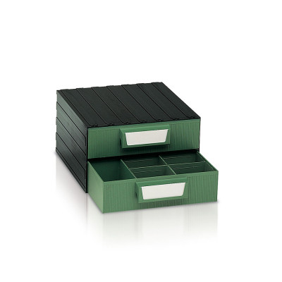 Drawer unit with 2 drawers green mm. 393Lx390Dx228H.