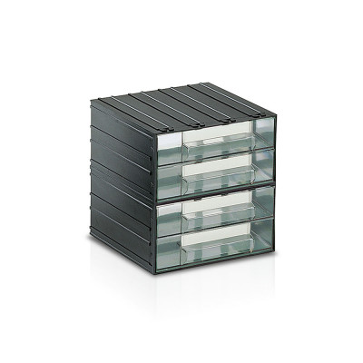 Drawer unit with 4 drawers clear mm. 225Lx225Dx225H.