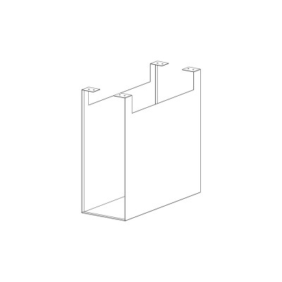 Suspended CPU holder in black painted metal. Sizes: mm 220Lx500Dx555H.