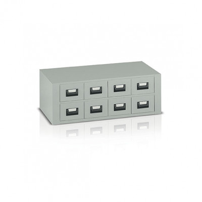 Drawer unit with 8 drawers mm. 835Lx495Dx290H. Grey.